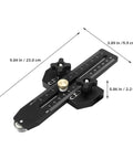 Precision Built Extended Aluminum Table Saw Thin Rip Jig Guide with measurements for accurate narrow board cuts