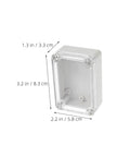 Rock Solid 6 Pack Abs Electrical Junction Box Enclosure With Crystal Clear Covers, dimensions 3.2x2.2x1.3 inches.