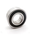 Heavy Duty Double Row Angular Contact Ball Bearings showing metal structure and shielded seals for radial and axial loads.