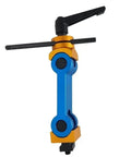 Universal Adjustable CNC Mill And Lathe Work Piece Stop Positioner M10 M12 M16 Threads Rock Solid Precision Locator Tool, blue and orange fixture
