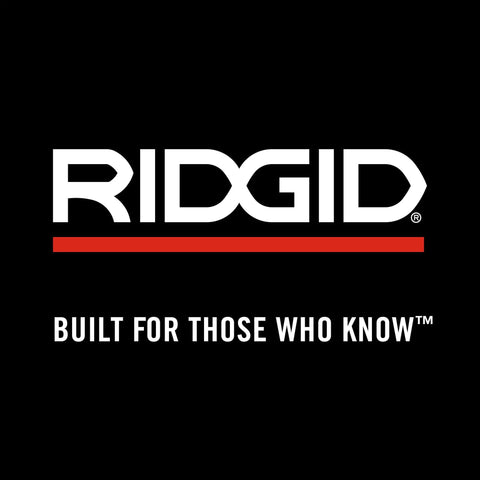 RIDGID brand logo with tagline 'BUILT FOR THOSE WHO KNOW' on a black background.