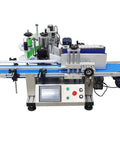 Top Shelf Automatic Labeling Machine For Round Bottles Hella Fast Labeler with built-in printer and conveyor system.