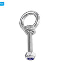 2 Pack M10 X 50mm Lifting Shoulder Eye Bolt Kit Stainless Steel 304 Heavy-Duty Threaded Eyebolts With Nuts And Washers