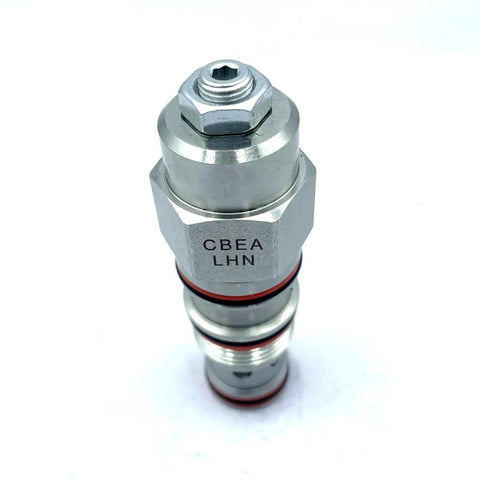 Hydraulic cartridge valve solenoid control with high pressure capability and durable design for precise flow management in industrial applications.