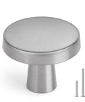 15 Pack Brushed Nickel Cabinet Knobs Round Kitchen Handles Zinc Alloy Hardware with screws shown