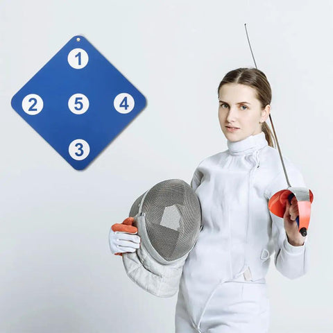 Fencer near Dual Sided Indoor Fencing Target Set With Weather Resistant Rubber Targets For Wall Mount Training