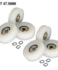 Planetary Gear Set For Electric Bicycle With 36 Tooth Nylon Gears 608 Bearing Stainless Silent Drive Assembly For Bafang Hub Motor Repair Kit Skew Gear Lightweight Durable Upgrade For Smoother Quiet Rides displayed with 5 nylon gears and circlips