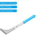 11.4 Inch Serrated Weeding Knife Set for Tight Crevices L Shape Crack Weeder Stainless Steel Garden Tool with blue handle
