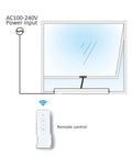 Diagram of Adjustable Electric Window Opener With Single Chain Actuator, Stroke From 3.94 Inches To 15.75 Inches, Built In Receiver, AC 100 To 240V
