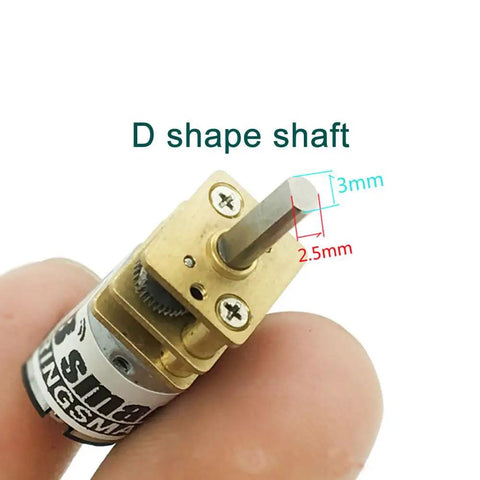 Close-up of Two Pack N20 Micro Gearbox Motor 12V D Shaft Mini Motor Reducer 12mm Gearbox 15 RPM to 4000 RPM High Torque for Robotics