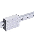 300mm Linear Motion Rail With External Biaxial Guide Block For Precise Robotic Arms And Precision Equipment, Smooth Low Friction Sliding, Easy Mounting Holes, Durable Metal Rail System, silver aluminum rail