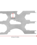 Stainless Steel Scuba Diving All In One Multi Tool Kit With Regulator Repair Gear, geometric design, dimensions shown