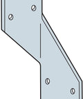 Rock Solid 18 Gauge Galvanized Steel Hurricane Tie Roof Truss Wall Connector, angled view, sturdy metal for seismic wind resistance.