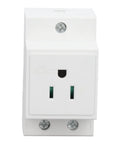 Front view of DIN Rail Mount Modular Power Socket Single AC Outlet With Built In Protective Outlet For Distribution Panel US 110 250V 15A