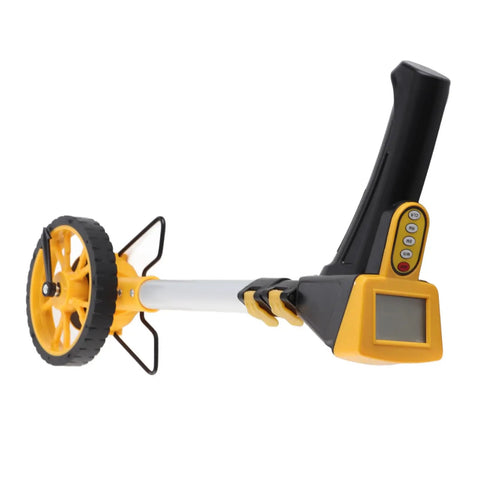 Jiawu Foldable Distance Measuring Wheel with Digital Display for Accurate Measurement of Roads and Land for Builders and Farmers, yellow and black.