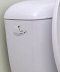 Side Mount Toilet Flush Lever Handle Replacement For Most Toilet Tanks Universal Zinc Alloy Lever With Silver And Gold Finish Dope Upgrade For A Cleaner Modern Look installed on a white toilet tank
