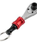 Grab And Go Portable Quarter Inch Hex End Mini Ratchet Wrench Set with Quick Release Magnetic Bit Driver EDC Bit Holder Keychain Red Hex Tool