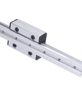 300mm Linear Motion Rail With External Biaxial Guide Block For Precise Robotic Arms And Precision Equipment, Smooth Low Friction Sliding, Easy Mounting Holes, Durable Metal Rail System silver metal rail with guide block