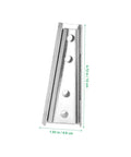 Heavy Duty Iron Sofa Connectors Four Pair Interlock Brackets For Sectional Furniture Anti Wobble Joiners close-up view of silver bracket measuring 4.72x1.93 inches