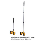Jiawu Measuring Wheel Lightweight Accurate Distance Tool for Construction Landscaping Projects, Dual 4in Rolling Wheel with Telescopic Rod.