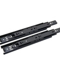 Rock Solid Triple Section Ball Bearing Drawer Slides Built To Last With Cold Rolled Steel in black, designed for smooth cabinet glide.