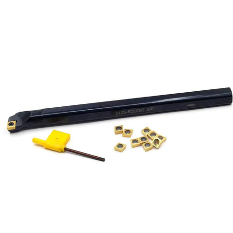 Three Quarters Inch By Ten Inch Solid Carbide Indexable Boring Bar With Ten Carbide Inserts For Right Hand Turning Heavy Duty Tool