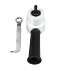 Dual Head Sheet Metal Nibbler With 360 Degree Cutting, compact design with black handle and metal wrench attachment