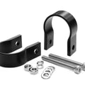 Stealth 1.5 Inch Round Pipe Audio Mount Adapter Clamp For No Drill Install, Discreet Speaker System Mounting, shown with bolts and washers