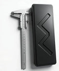 Classic Stainless Steel Vernier Caliper Featuring Hella Smooth Sliding Motion with storage case on white background.