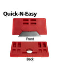 Quad Pro Pneumatic Edge Trimmer With Tungsten Carbide Blades Trims From One Half Inch To One And One Quarter Inch No Springs Attached Trims All Directions Ultra Smooth Action Red Finish showing front and back views
