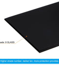 Heavy Duty Welding Lens Replacement Shade 9 Glass Filter Plate Four One Quarter By Two Inches, black glass close-up view.