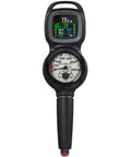 2-Gauge Console Dive Computer With 5000 PSI Gauge, Imperial Compass, and a bright color screen, showing scuba data interface.