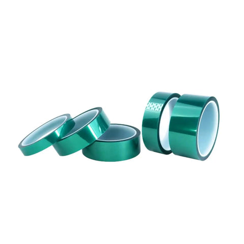 Green PET Tape For High Temperature PCB Soldering And SMT Plating Shielding, rolls in varying 3mm to 100mm widths