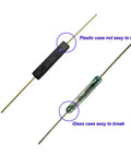 Image showing plastic and glass versions of 10 Pack Plastic Reed Switches Normally Open Reed Contacts Magnetic Induction Switch 3mm By 14mm