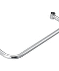 Straight Up Solid Stainless Steel Safety Push Handle Rugged Wheelchair Cart Grip Electro Polished Bump Free Walker Aid Accessory profile view.