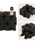 Hot Electric Room Heater Rotary Switch Selector 250V 16A 3 Pin 2 Gear 5 Pin 3 Gear Options, black plastic, multiple views.