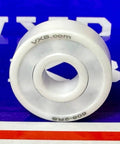 Front view of 8-Pack 608-2RS Full Ceramic Sealed Skate Bearings 8x22x7mm Miniature Bearings on blue background.