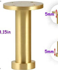 Four Pack Adjustable Solid Brass Furniture Legs For Sofa, Cabinet, Coffee Table, TV Stand, Bathroom Cabinet And More - Gold Finish 250mm 9.84in Heavy Duty Metal Sofa Support Legs, 80mm diameter in gold finish.