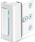 White front door security reinforcement lock, 800 lbs strength, kid safe tamper resistant inside flip lock high deadbolt easy install