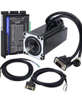 closed-loop stepper motor kit including NEMA 24 motor, CL57T driver, and cables for CNC machines and automation systems