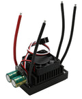 Heavy Duty Bidirectional Brushed ESC For RC Boats Cars Tanks Lawn Mowers And Industrial Motors Three To Six Series 12V 24V 100A Or 110A High Power Electric Speed Controller With UBEC 5V 3A Two Way, showing wiring and capacitors.