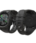 Front and back view of Teric Dive Computer Watch Pro Grade Nitrox Trimix Decompression with Buhlmann ZHL16c Algorithm and Configurable Gradient Factors