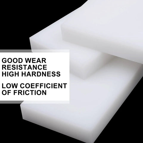 UHMWPE Tapping Block For DIY Projects, Flooring, Machining And Engineering, showing white rectangular plastic with text