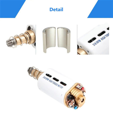 Long Shaft DC Motor 11.1V 480 Series High Speed 31000 RPM NdFeB Magnet With T238 Torque Industrial Gearmotor detail view