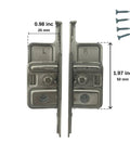 Top Shelf Nickel Drawer Front Mounting Brackets For Metabox Drawer Systems C15 C17 And M15 Models with screw fixings pair.