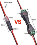 Easy Snap Double Wire Plug In Connectors With Locking Buckle for Strip Lights and DIY Projects shown side by side
