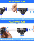 Instructions for using Push To Connect Fittings Kit For Air Tubes One Quarter Inch Three Eighths Inch One Half Inch in pneumatic systems.