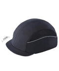 Side view of Baseball Style Safety Cap For Worksite Lightweight Bump Hat With Removable ABS Shell Foam Padding Breathable Polyester Reflective Stripes