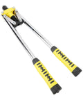 Rock Solid Double Handle Rivnut Tool Kit Made With Heavy Duty Alloy Steel for Tough Jobs And Durable Performance In Auto Repair, Bike Works, And Home DIY Projects Using Ergonomic Grip For Effortless Handling Everywhere. Double-handle alloy steel rivnut tool with yellow grips