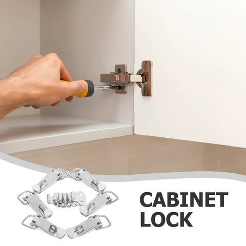 Man installing 6 Sets 72mm Spring Loaded Toggle Latches Stainless Steel Hardware For Secure Cabinet Boxes Quick Install Clamps No Tools Needed Heavy Duty Locks.